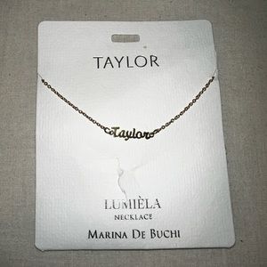 Brand New Personalized Name Necklace “Taylor” in Gold BY Marina De Buchi